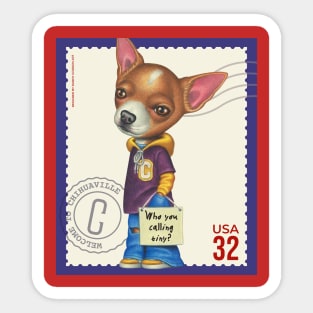 Funny chihuahua with clothes and attitude Sticker